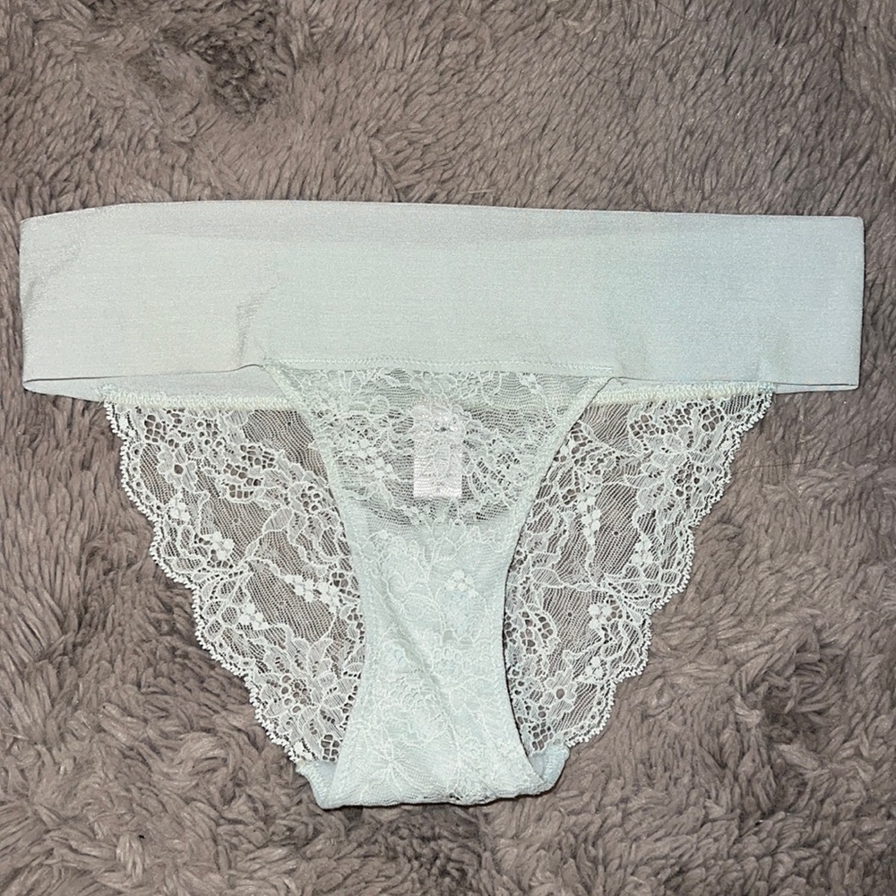 Vintage Victoria’s Secret pale green sexy lace panty